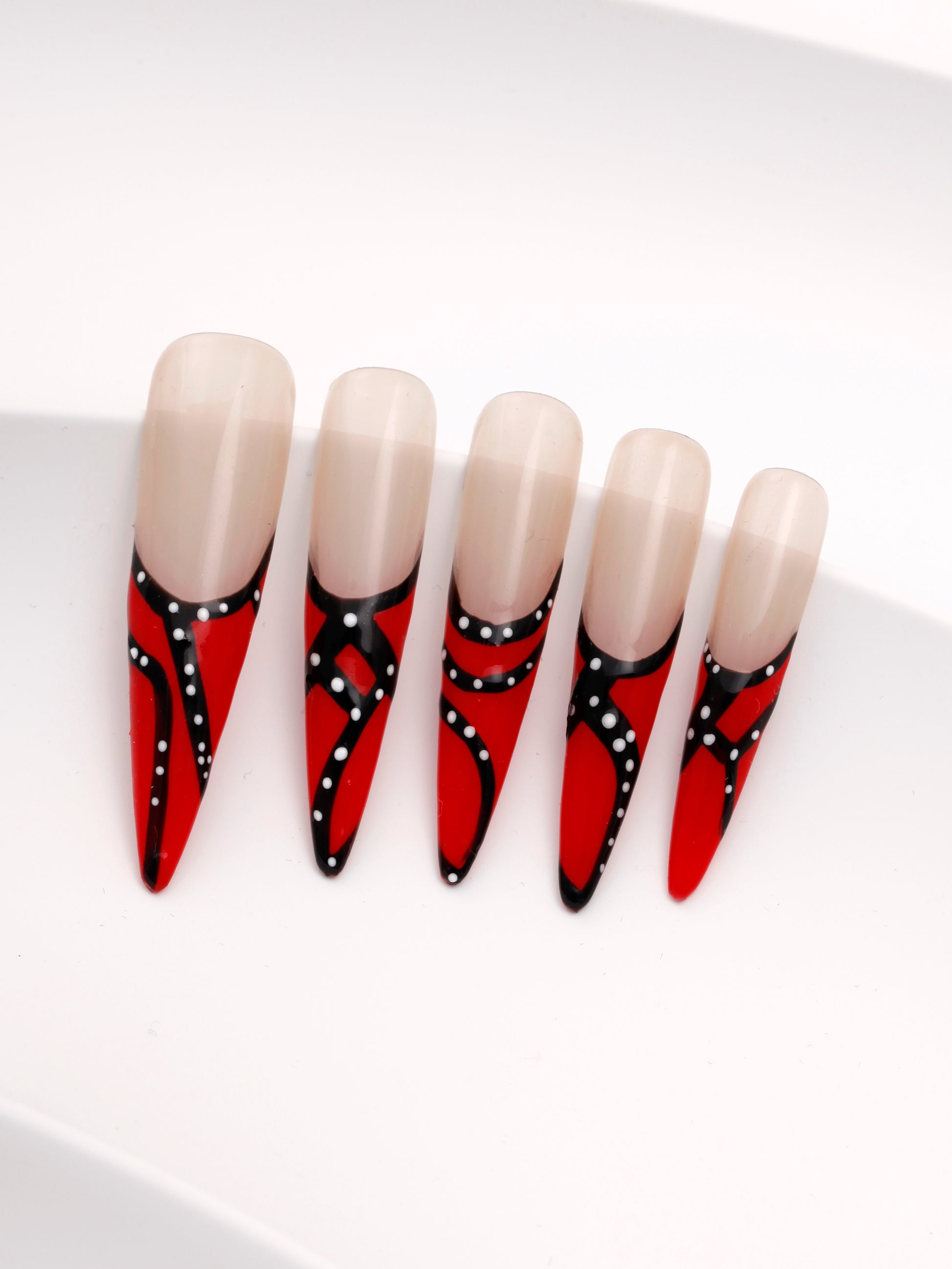 CrimsonDance|Stiletto extra long| acrylic nails