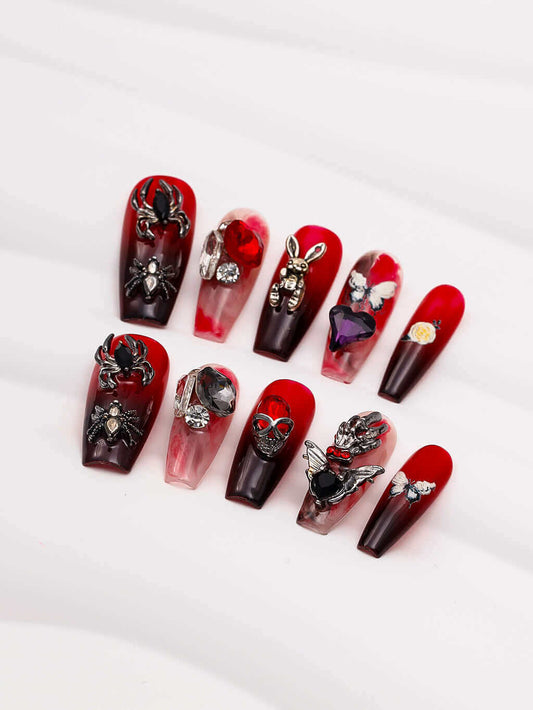 press on nails, acrylic nails, fake nails, glue on nails, halloween nails