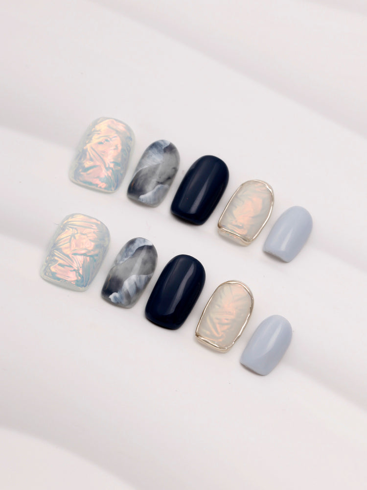 LunarReflection| Short round|  Press on Nails