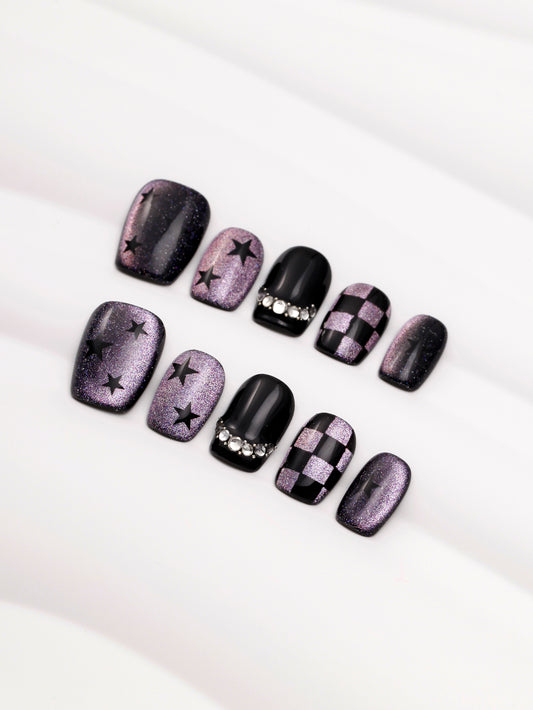 Press on nails, false nails, fake nails, acrylic nails, HeyxNails, square